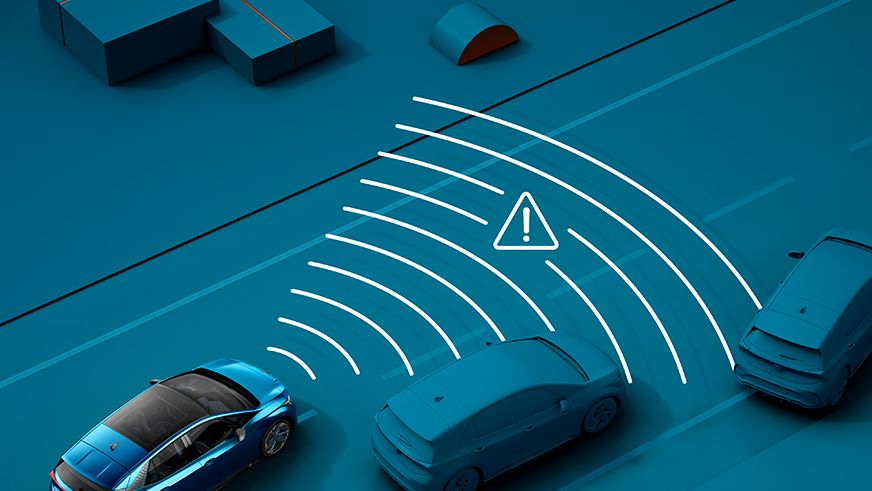 CUPRA Born Lava-blau mit Ausweich-Lenkhilfe