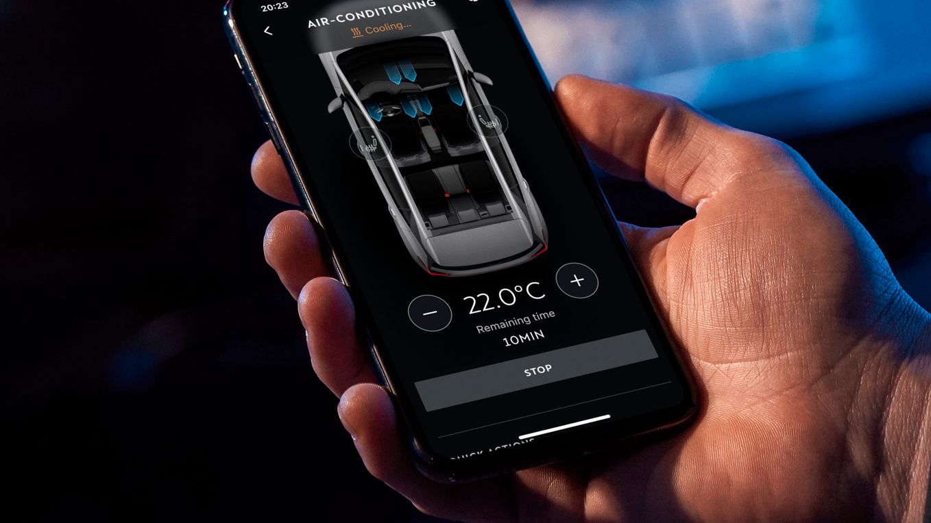 Aplikace my CUPRA App rozdělení klimatizace