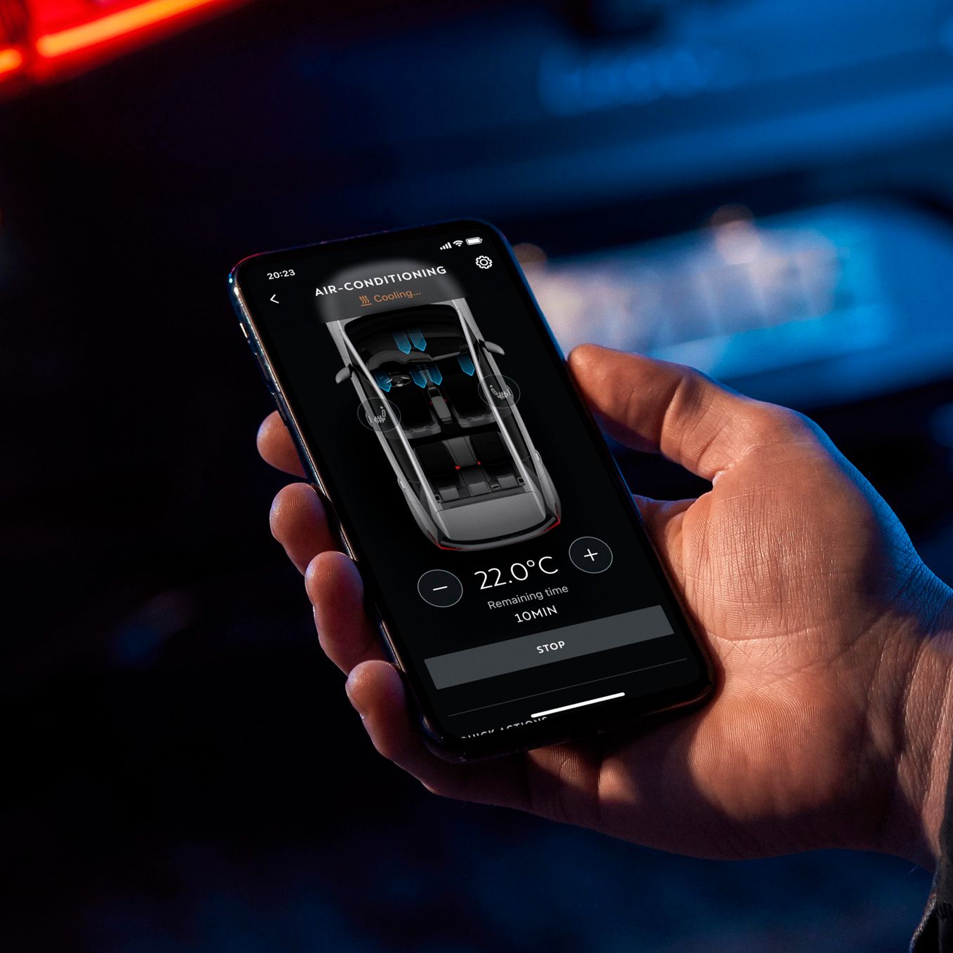 Aplikace my CUPRA App rozdělení klimatizace
