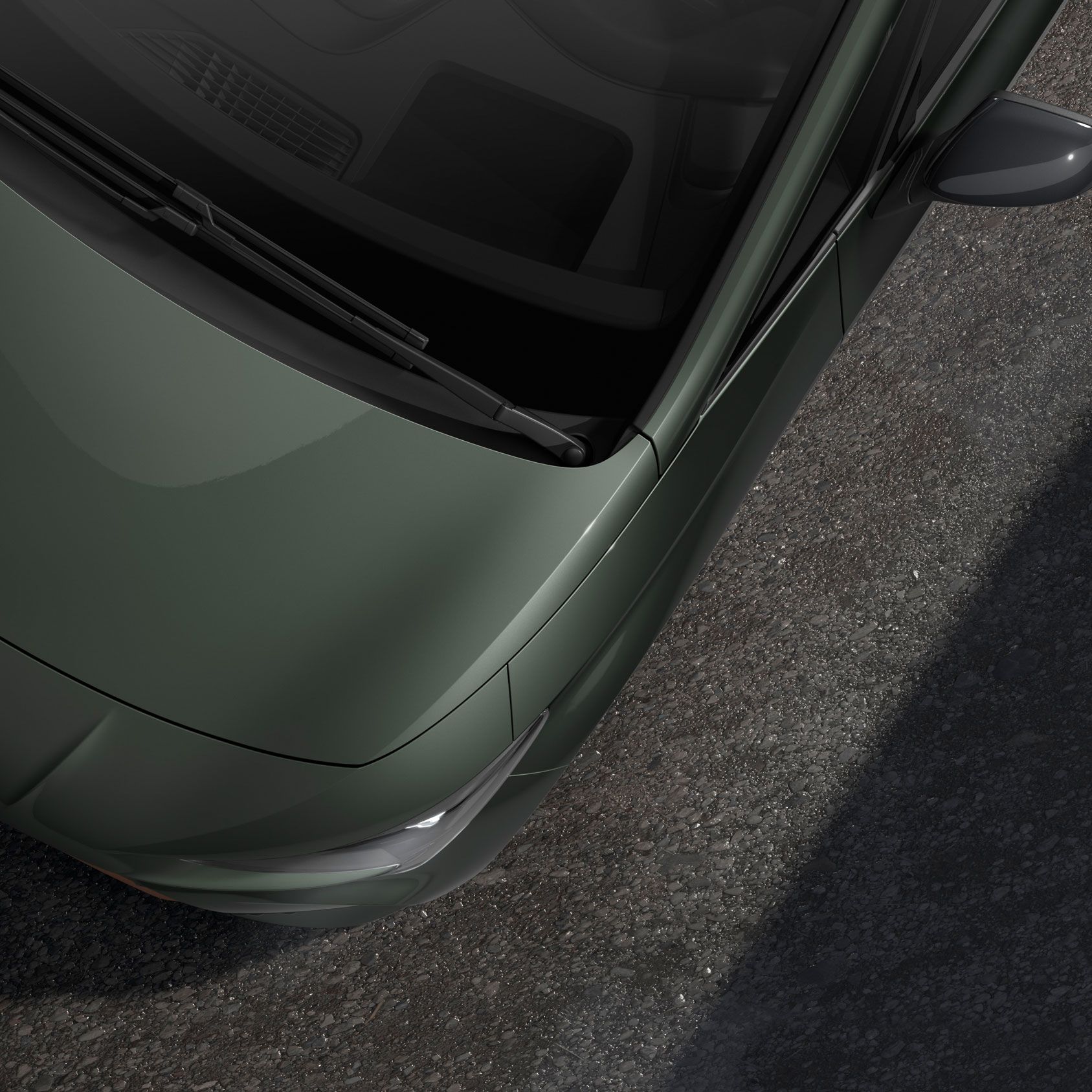 Detailansicht eines CUPRA Born in der Farbe Dark Forest Metallic