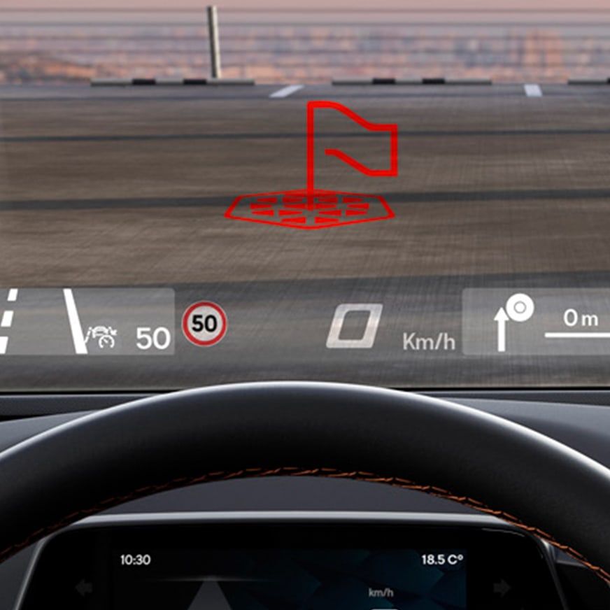 CUPRA Born Augmented Reality Info auf die Windschutzscheibe projiziert