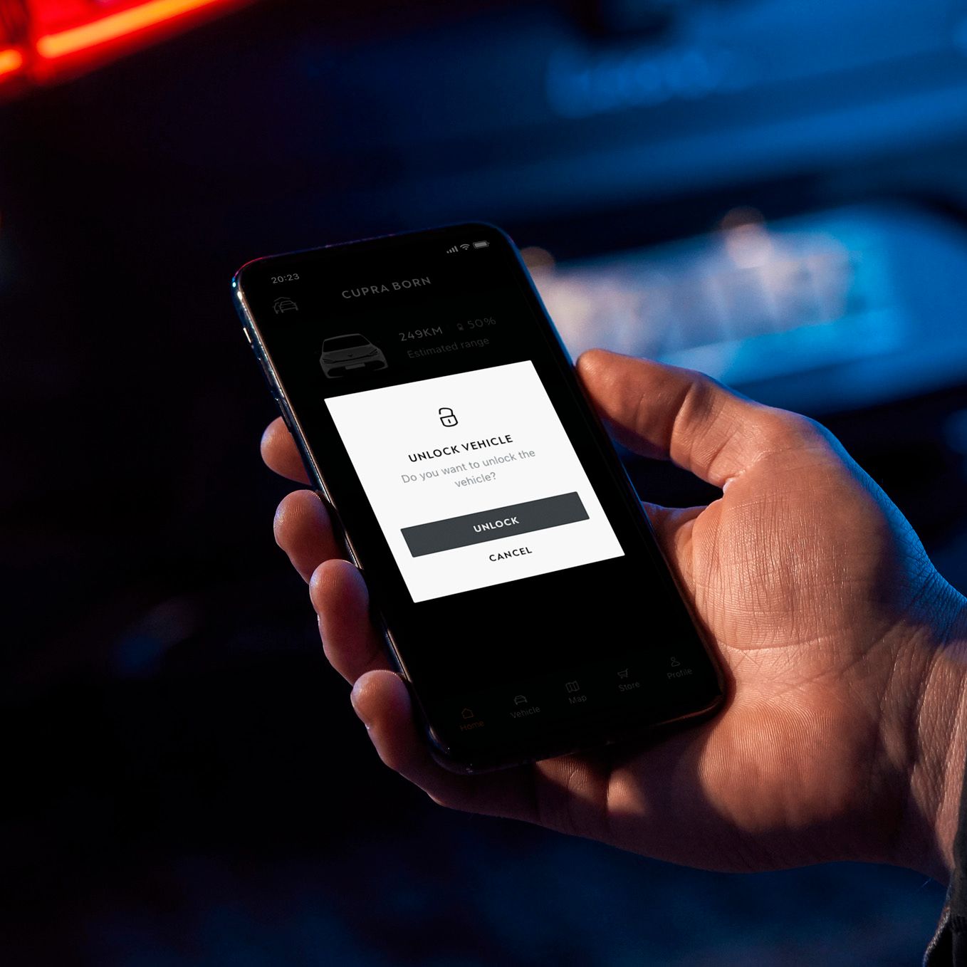 Aplikace my CUPRA App rozdělení klimatizace
