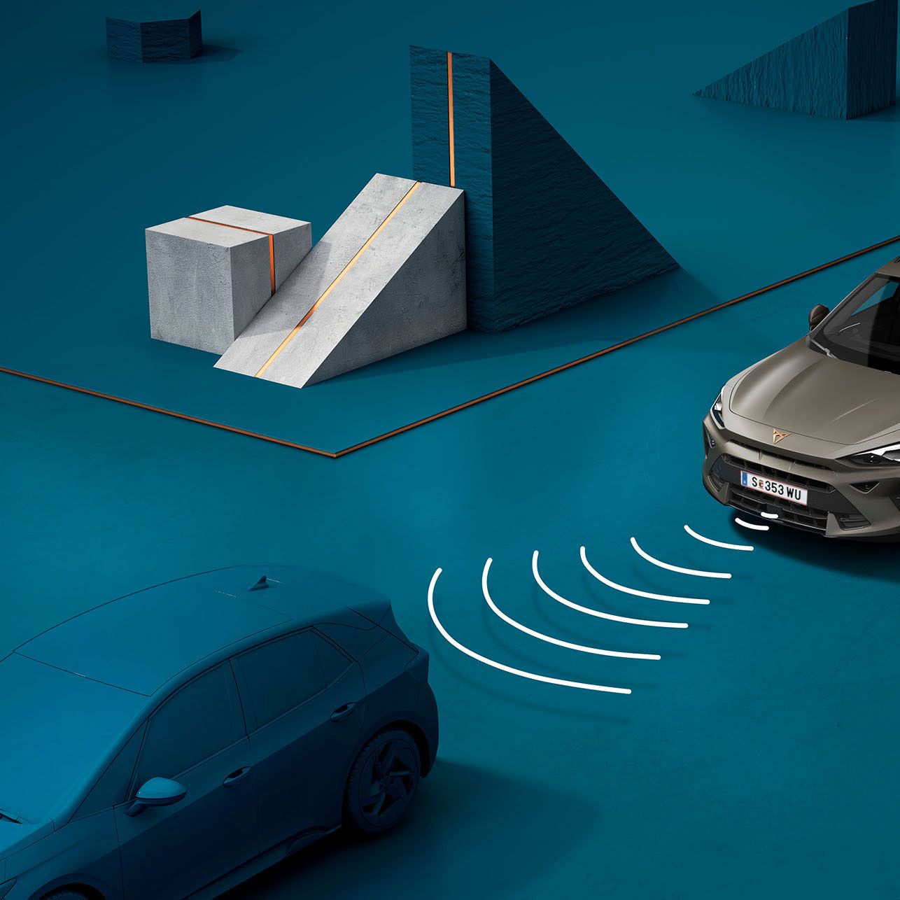 Grafik zum CUPRA Born Ausparkassistent