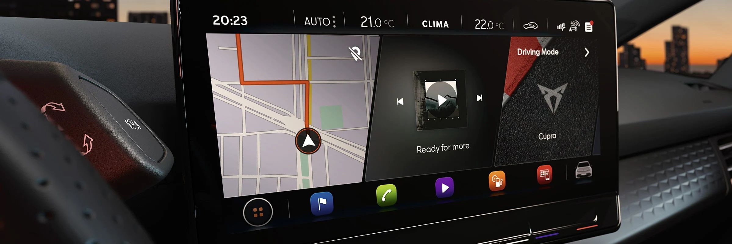 Detailansicht des CUPRA Navigationssystems