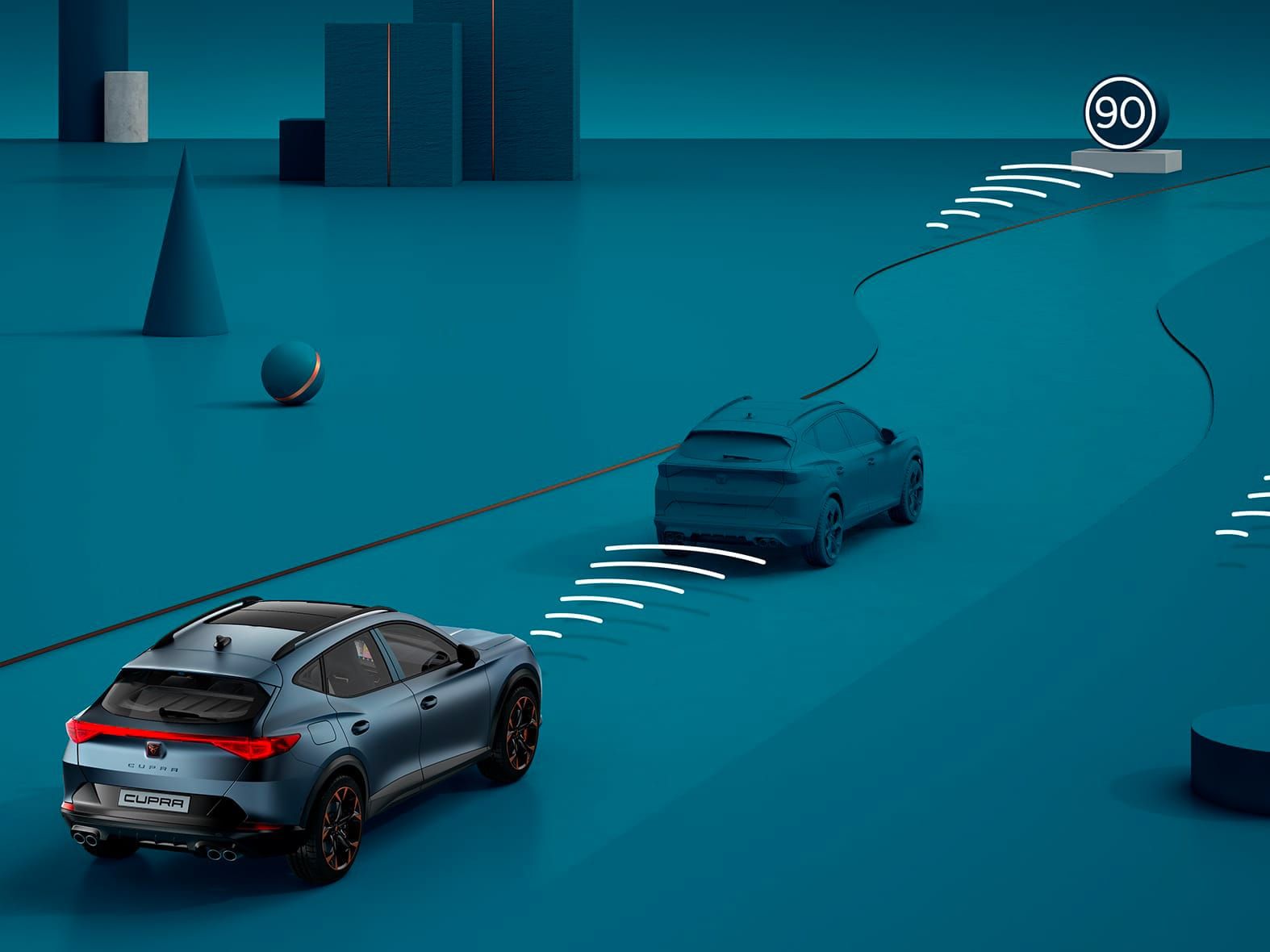 kompaktní sportovní vůz CUPRA Leon 5D ehybrid, bezpečnostní výbava, ACC Predictive
